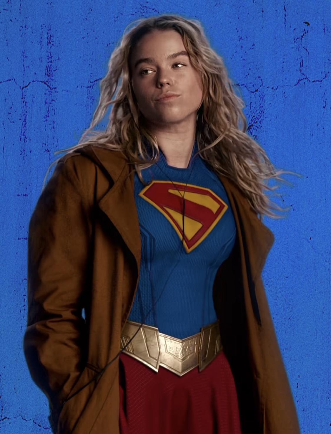 Milly Alcock Supergirl Brown Trench Coat - Image 1